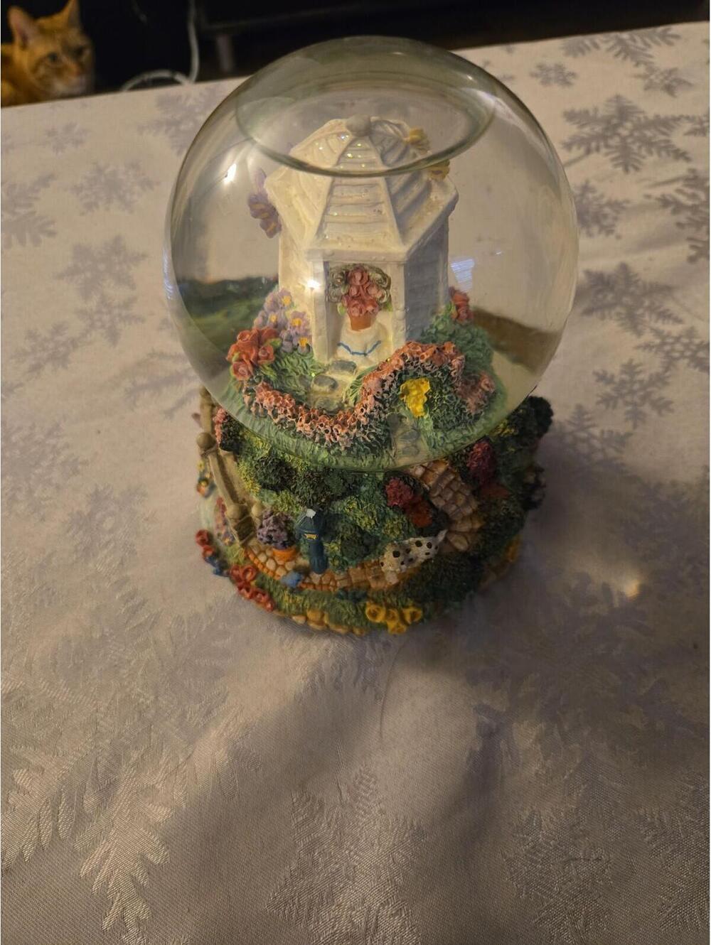 Vintage Thomas Kinkade 'Glory of Spring' Musical Snow Globe